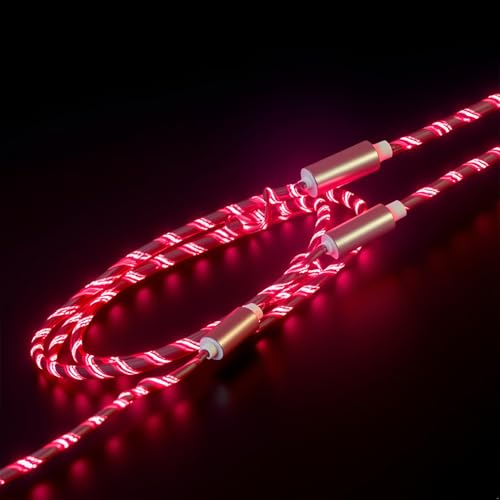 Wyjuan Red 3 in 1 Multi Charging Cable LED Flowing Red Light Up Charger Cable, USB-C Fast USB Charger Cord Cables Cables Micro Type-C Charging Cable, Interconnects for Most Smart Phone - Image 8