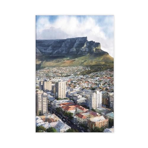DUYIGCR Cape Town Watercolor Cape Town Travel Print Cape Townwork South Africa Cape Town South Africa Canvas Posters Wall Art Bedroom Office Room Decor Gift Unframe 12" L X 18" W