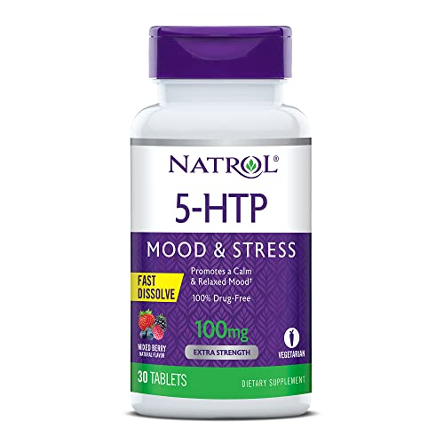Natrol 5-Htp Fast Dissolve Tablets, Promotes A Calm Relaxed Mood, Helps Maintain A Positive Outlook, Drug-Free, Controlled Release, Maximum Strength, Wild Berry Flavor #TOP18