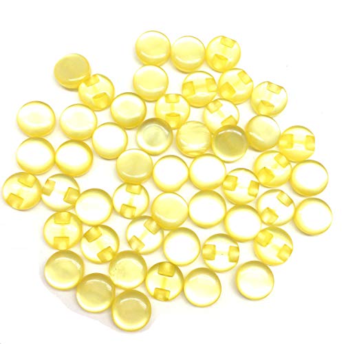 Pepperlonely 50Pc Yellow New Cat's Eye Resin Button Kids Shirt Buttons Pearl Buttons Garment Sewing Accessories Diy Crafts, 12Mm #TOP11