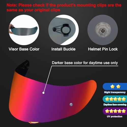 PSLER k1s Visor - k1 Helmet Visor k3sv Tinted Visor k5 Face Shield Replacement for k1 k1s k3sv k5,Deep Purplish Red - Image 4