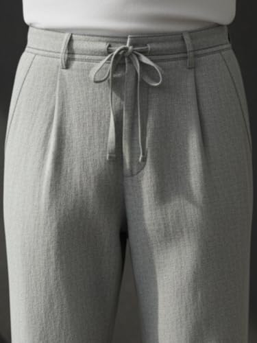 Image of Rigo Men Linen Straight Fit Korean Pants | Cotton Linen Regular Size Casual Trousers