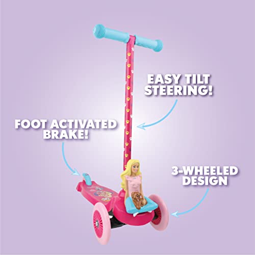 3D Barbie Self Balancing Scooter | Toddler & Kids Scooter, 3 Wheel Platform, Foot Activated Brake, 75 Lbs Weight Limit, For Ages 3 And Up #TOP1