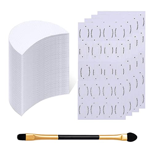 SJBAUTYO 8 plantillas de delineador de ojos, 100 almohadillas protectoras de sombra de ojos, plantillas de delineador de ojos y plantillas de sombra de ojos, kit de pegatinas, trae un pincel de sombra