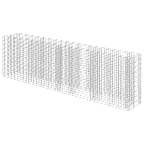 vidaXL Gabionen Hochbeet Verzinkter Stahl 360x50x100 cm Pflanzkorb Steinkorb