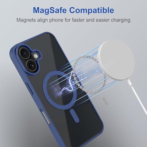 Image of AIBEX Clear Mag-Saf Case for iPhone 17-1,500 G Strong Magnetic Lock, Crystal-Clear Anti-Yellowing Back | Military-Grade Drop Protection | Camera Guard, Slim & Lightweight - Blue