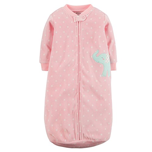 Carter's Baby Girls' Fleece Sleepbag Sleepsuit (0-9 Months, Pink Dot)