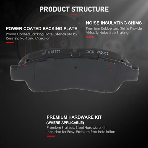 Image of cciyu Professional Ceramic Front Brakes Pads Set fit For 1993-1997 Geo Prizm,1992-2001 For Toyota For Camry,1994-1997 For Toyota Celica,1993-1997 For Toyota Corolla,1996-2003 For Toyota For RAV4