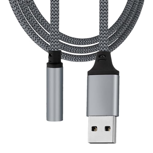 Tarjeta de sonido externa, adaptador de audio estéreo USB a conector de 3,5 mm, convertidor de música, mini cable de audio portátil para auriculares, laptop, PC, computadoras de escritorio, reuniones
