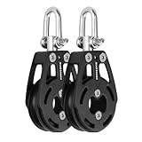 Blue Shark 2310-57 mm Single Swivel Aluminum Sailing Block - Max Line: 7/16” (12 mm), Safe Working Load (SWL): 1100 lbs (500kg), Breaking Load: 3500 lbs (1600 kg) (2-Pack)