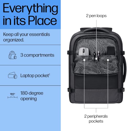 Image of HP 220 15.6 inch Laptop Backpack ; 23Litre; Water Resistant;100% Polyester; Black