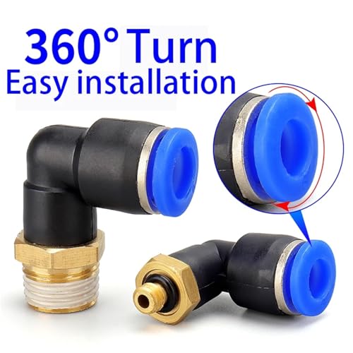 Accesorios de manguera neumática 10mm conector rápido de tubería y rosca 1/2 SL 4