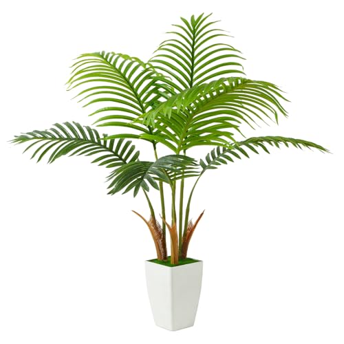 【高さ100cm】人工観葉植物フェイクグリーン 熱帯のヤシの木 造花 観葉樹 空気清浄 光触媒 消臭 抗菌 室内 ポットに入ったホーム&新築祝いの装飾に最適