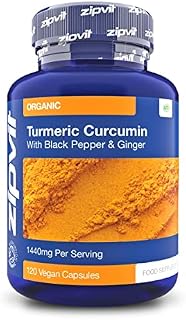 Organic Turmeric Curcumin 1440mg with Black Pepper & Ginger, 120 Vegan Capsules (2 Month Supply). Soil Association Certified. Vegetarian Society Approved.