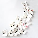 Uelfbaby 3D Butterfly Wall Sticker, Pack of 12, White