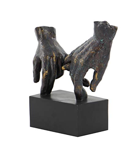Deco 79 Polystone Hands Sculpture, 9" X 4" X 10", Black #TOP6