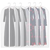 homeminda Garment Bags Clear 6packs 55in Long Hanging Lightweight White Breathable Dust Proof Covers