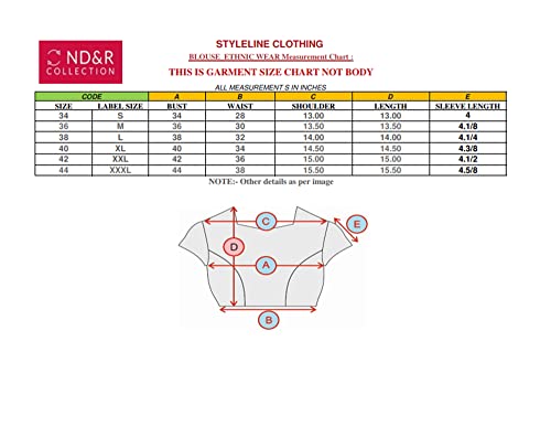 ND & R Women's Readymade, Banarasi Brocade (Chanderi) Short Sleeve Ladies Blouse, Choli for Saree, Ready to Wear.