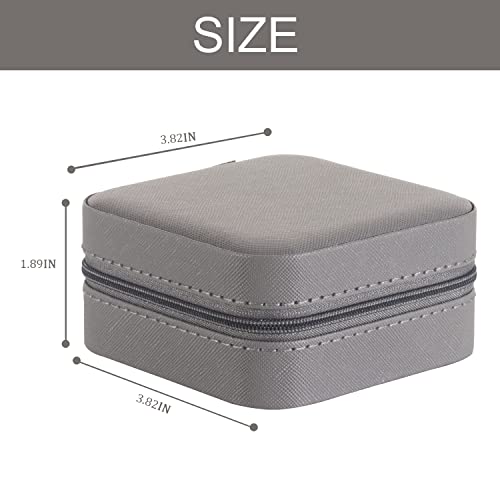 Image of KElofoN Travel jewelry case Travel jewelry box Travel Jewelry Organizer Small Jewelry Organizer Box Gift for Girls Women with Mirror(Grey)