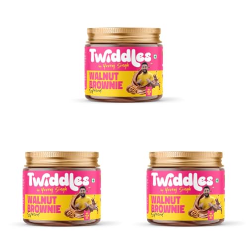 Image of Twiddles Walnut Brownie Chocolate Spread, 250g (Crunchy) - Made with 50% California Walnuts + Almonds & Seeds |14g Protein | Rich Omega-3 | 70% Less Sugar | No Palm Oil | No Preservatives | Stronger Bones | Brain Booster | India's 1st Walnut Spread