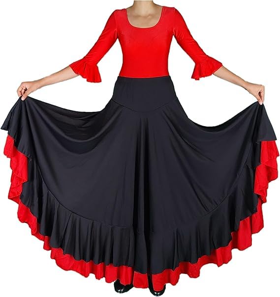 Falda de ensayo de flamenco de talle alto