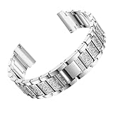 BETOOKY Cinturino di Ricambio in Metallo Argento per Orologio Blaze Hr, Cinturino Elegante e Semplice con Strass, Accessorio Compatibile per Orologi da Uomo