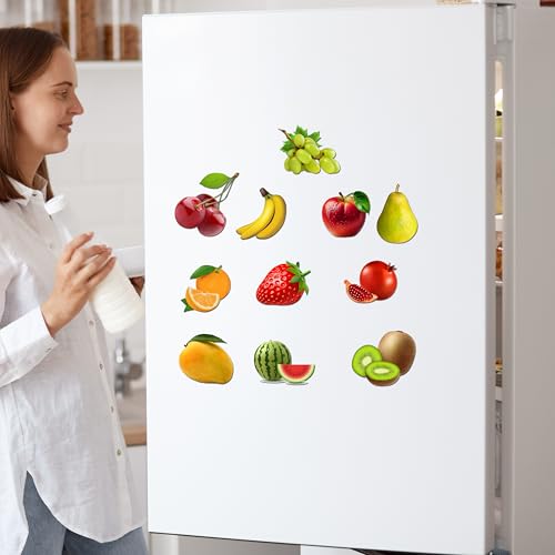 Image of A ONE CREATIVES Fruit Fridge Cutouts Magnet Set | Includes Realistic 3D Fruit Designs, Decorative Magnets for Kitchen, Office & Home Decor Set of 11 Pcs