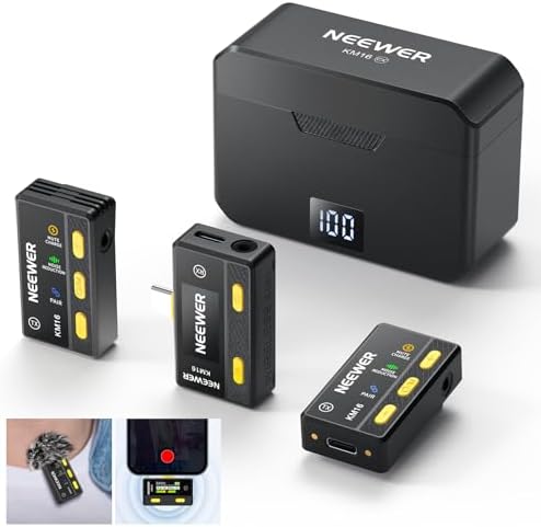 NEEWER Micrófono de Solapa Inalámbrico para Teléfono, Cancelar Ru...