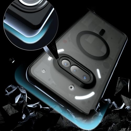Image of For Nothing Phone 3A Case, Translucent Design, Shockproof, Scratch Resistant Back, Magnetic Compatible, MagSafe Matte, US Military MIL Certified, Hybrid, TPU Bumper, PC Micro Dot, No Yellowing and
