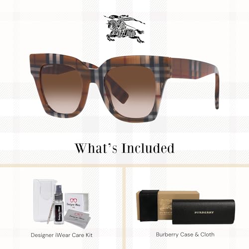 BURBERRY Kitty BE4364 Square Sunglasses for Women +BUNDLE with ACCESSORY EYEWEAR KIT2