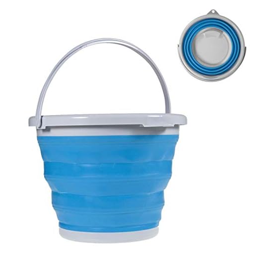 Collapsible Buckets TOPIND Multi-Functional 5L/10L Folding Water Bucket Outdoor Silicone Water Bucket for Fishing Camping Car Washing Home Storage and Outdoors Blue and White 10L