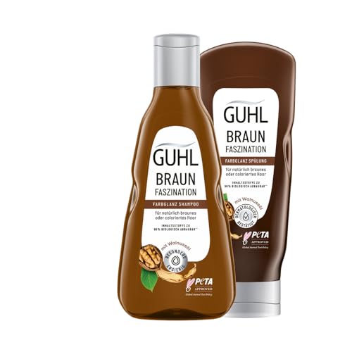 Guhl Braun Faszination Vorteilspack - Shampoo 250 ml & Spülung 200 ml - Haartyp: brünett, braun