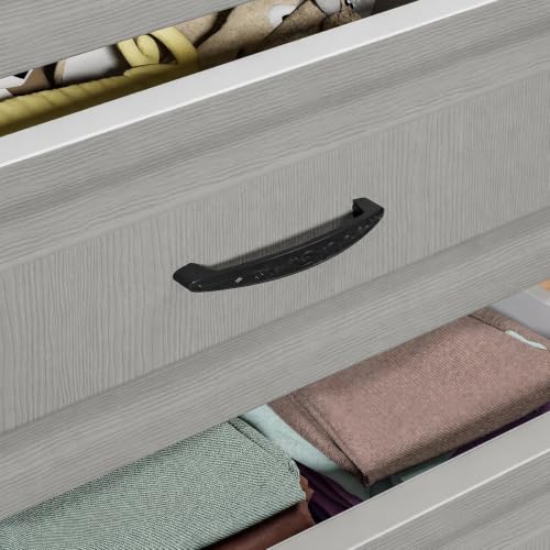 Image of KRISHYAM 6-Tier Plastic Drawer Storage Cabinet with Lockable Top Compartments & Concealed Wheels, Multipurpose Clothes Organizer for Bedroom, Kids Room & Home (6 Drawer (Grey & White))