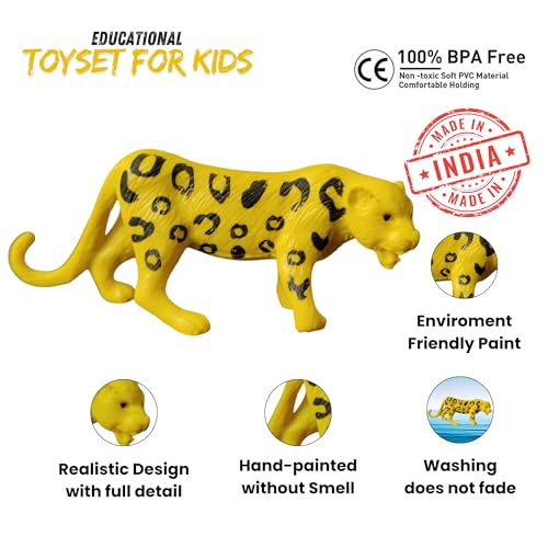 Image of ZESTHOME 6 Pcs Animal Toys for Boys- Small Animal Figurines for Kids, Jungle & Zoo Animals Toys Set, 3 Inch Mini Animals Set for Children (2+ Years & 3-5 Years) (Wild Animals (6))