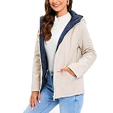 MeeuwStad Women's Casual Hooded Jacket Fashion Quilted Lined Coat Zip Up Lightweight Padded Warm Out