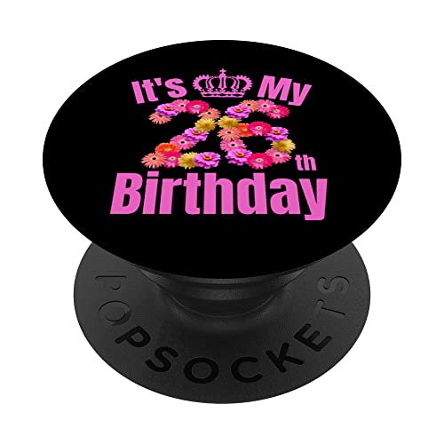 26 Año viejo cumpleaños mujeres flor su 26 cumpleaños PopSockets PopGrip Intercambiable