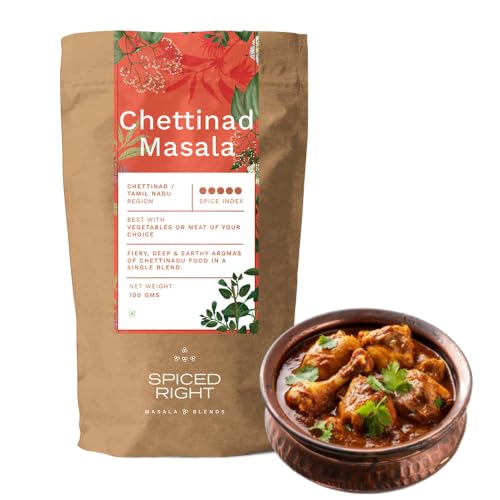 Image of Chettinad Masala - 100 g | South Indian Blend for Chicken, Mutton & Prawns | No Preservatives or Artificial Colors | Authentic Hot Masala Spice Powder for Biryanis, Fish Curries & Gravies