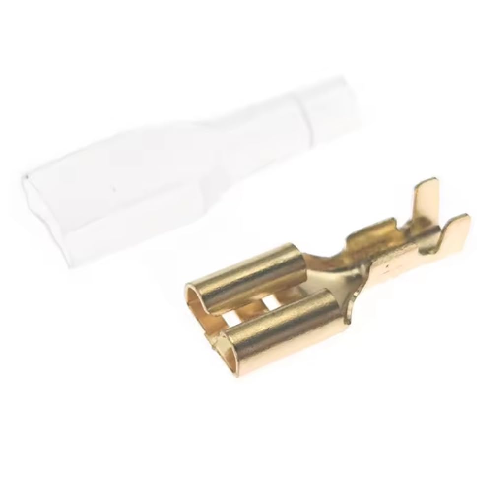 Pomoflexi Women's For 22-16Awg 0.5Mm2-1.5Mm2 100Set 6.3Mm Spade Crimp Terminal Connector Electrical Sleeve Wire Wrap