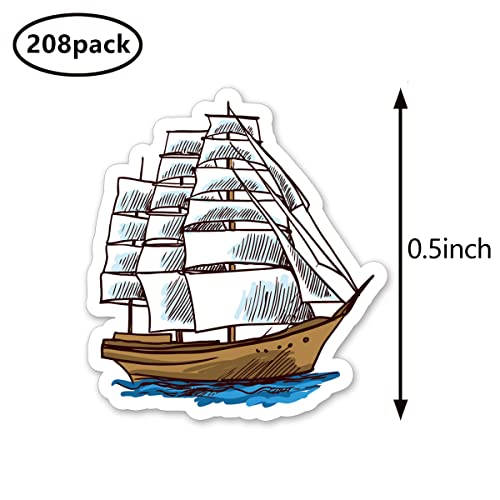 Sailing Boat Planner Stickers, 0.5In Scrapbooking Kids Diy Calendar Crafting 208-Pack #TOP1