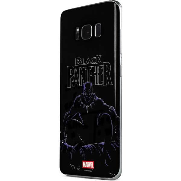 Skinit Decal Phone Skin Compatible with Galaxy S8 - Officially Licensed Marvel Black Panther Night Time Watch Design