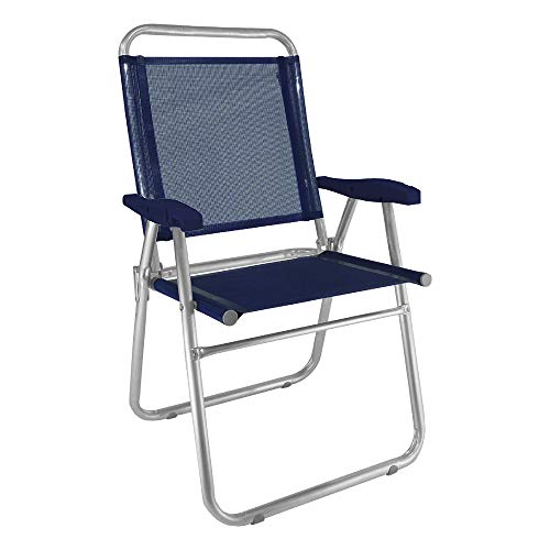 Cadeira Alumínio Reforçada Cancun Plus Marinho Zaka 120 Kg