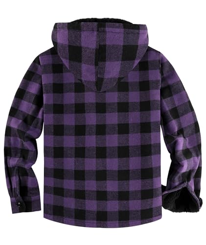 Image of GEEK LIGHTING Men's Flannel Shirts Jacket Sherpa Lined Fleece Plaid Hoodie Long Sleeve Winter Warm Coat