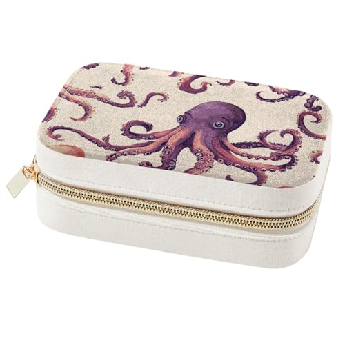 Cadeaux pour femmes boîte à bijoux motif pieuvre violette