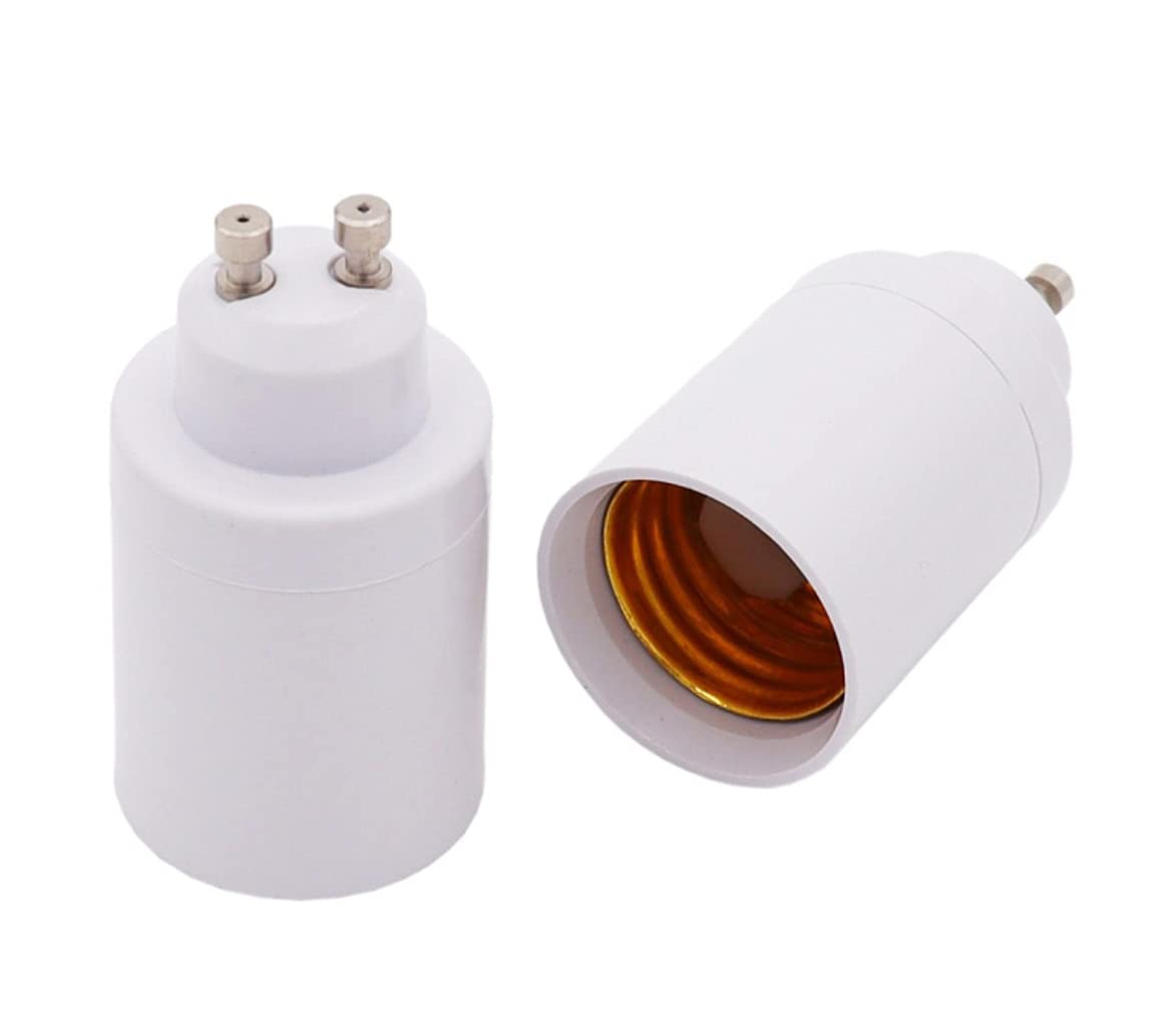 Shuohui Men's Light 2X Gu10 To E27 Bulb Socket Adaptor Converter Lamp Holder Gu10 To E26/E27 Lamp Socket Converter