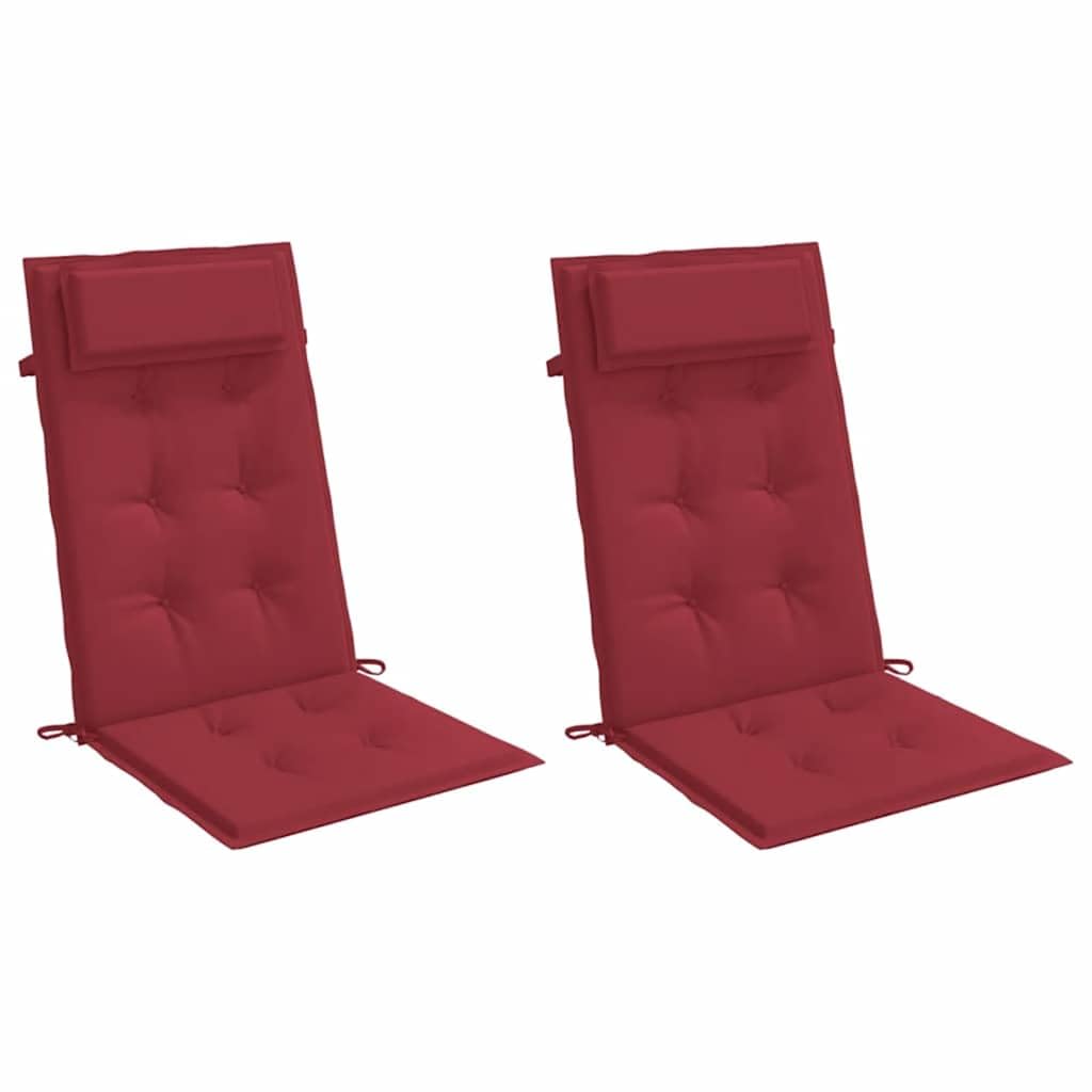 Generico Cuscini Sedia con Schienale Alto 2 pz Rosso Vino Tessuto Oxford,Cuscini per sedie-361901