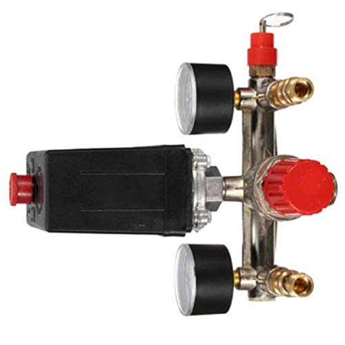 Enshey Air Compressor Pressure Control Switch Valve Manifold Regulator w/Gauges Relief