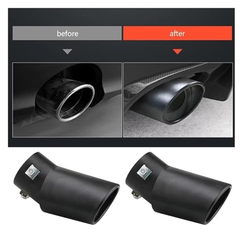 Punta de escape universal redonda de aluminio de 63 mm para tubo trasero de coche 2