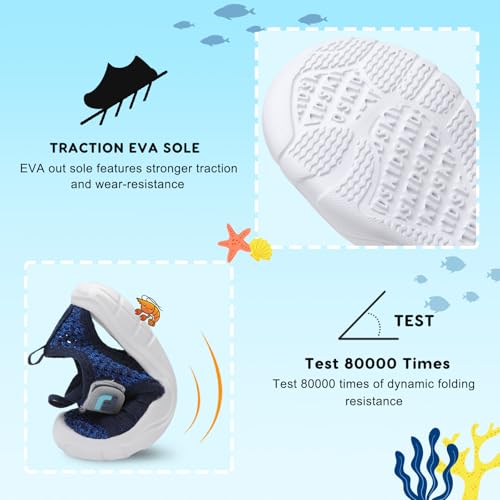 Image of JOINFREE Toddler Boys Girls Water Shoes Breathable Qucik Dry Sport Beach Sandals Lightweight Barefoot Flexible