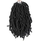 Faux Locs Crochet Hair For Black Women Soft Locs 10 Inch 8 Packs Crochet Faux Locs For Butterfly Locs Crochet Hair Pre Looped Curly Wavy Goddess Locs(1B)