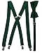 Spencer J's Men's X Back Suspenders & Bowtie Set Verity of Colors (Forest/Emerald)